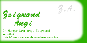 zsigmond angi business card